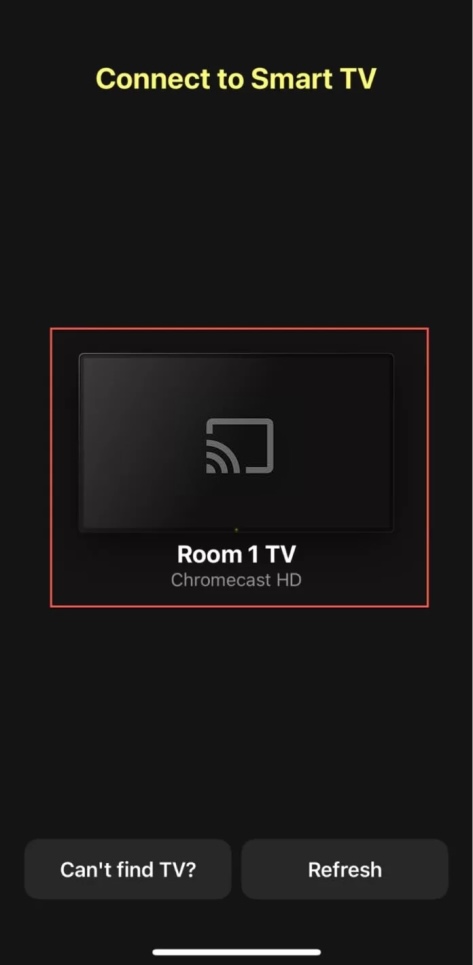 Select your Chromecast device in DoCast