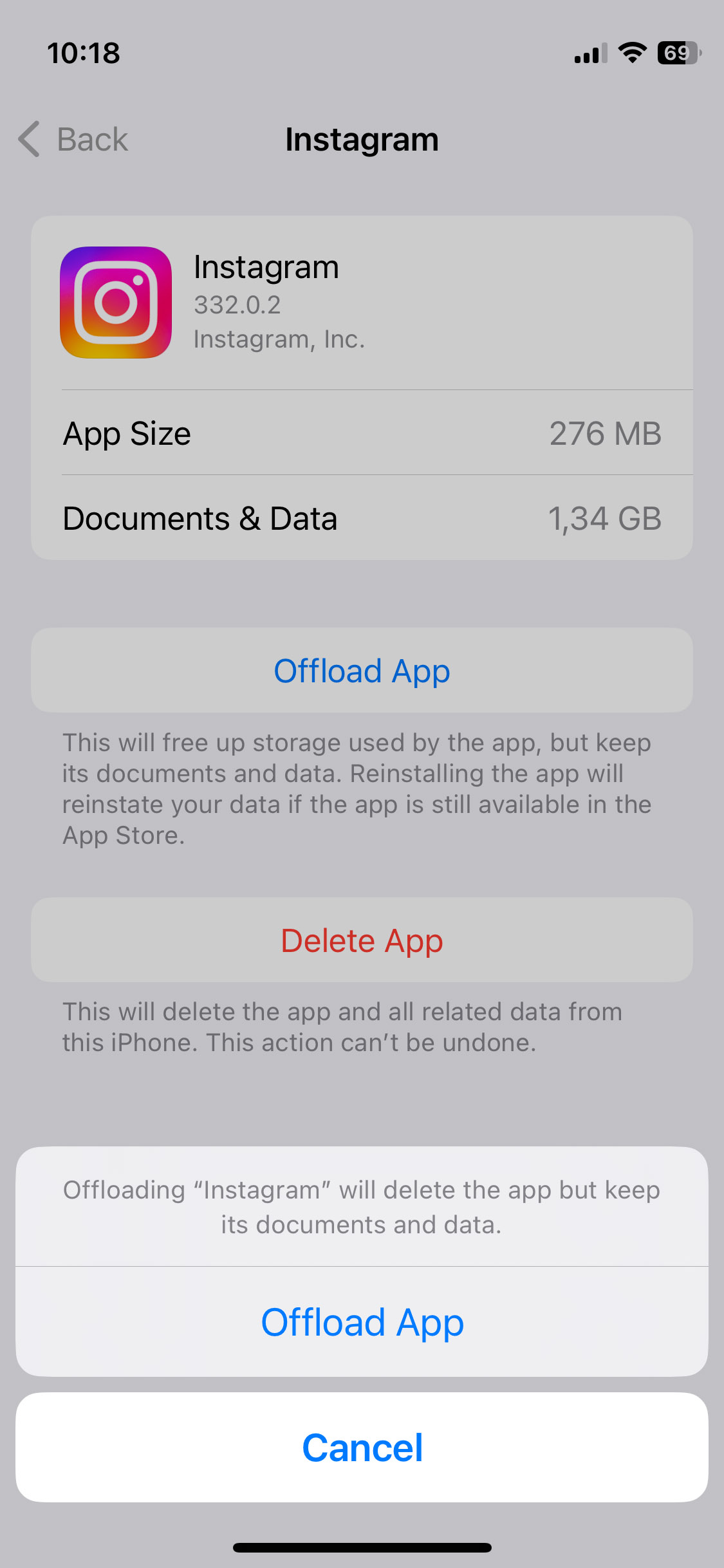 offload app without delete user data