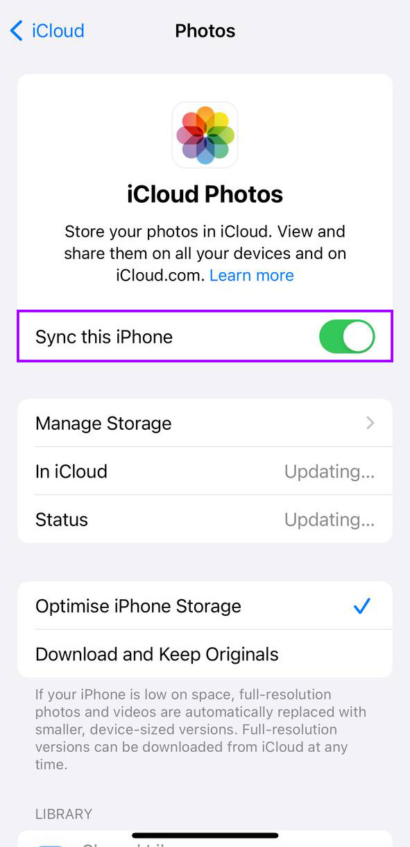 sync icloud hotos