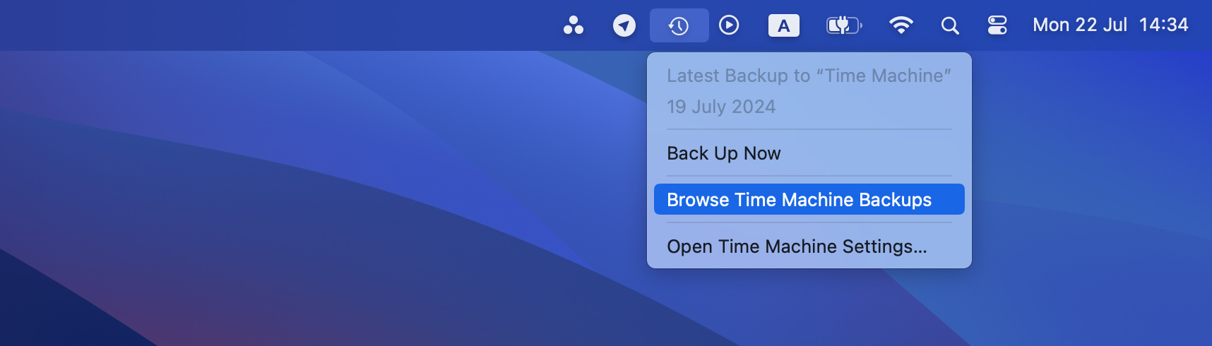 browse Time Machine backups