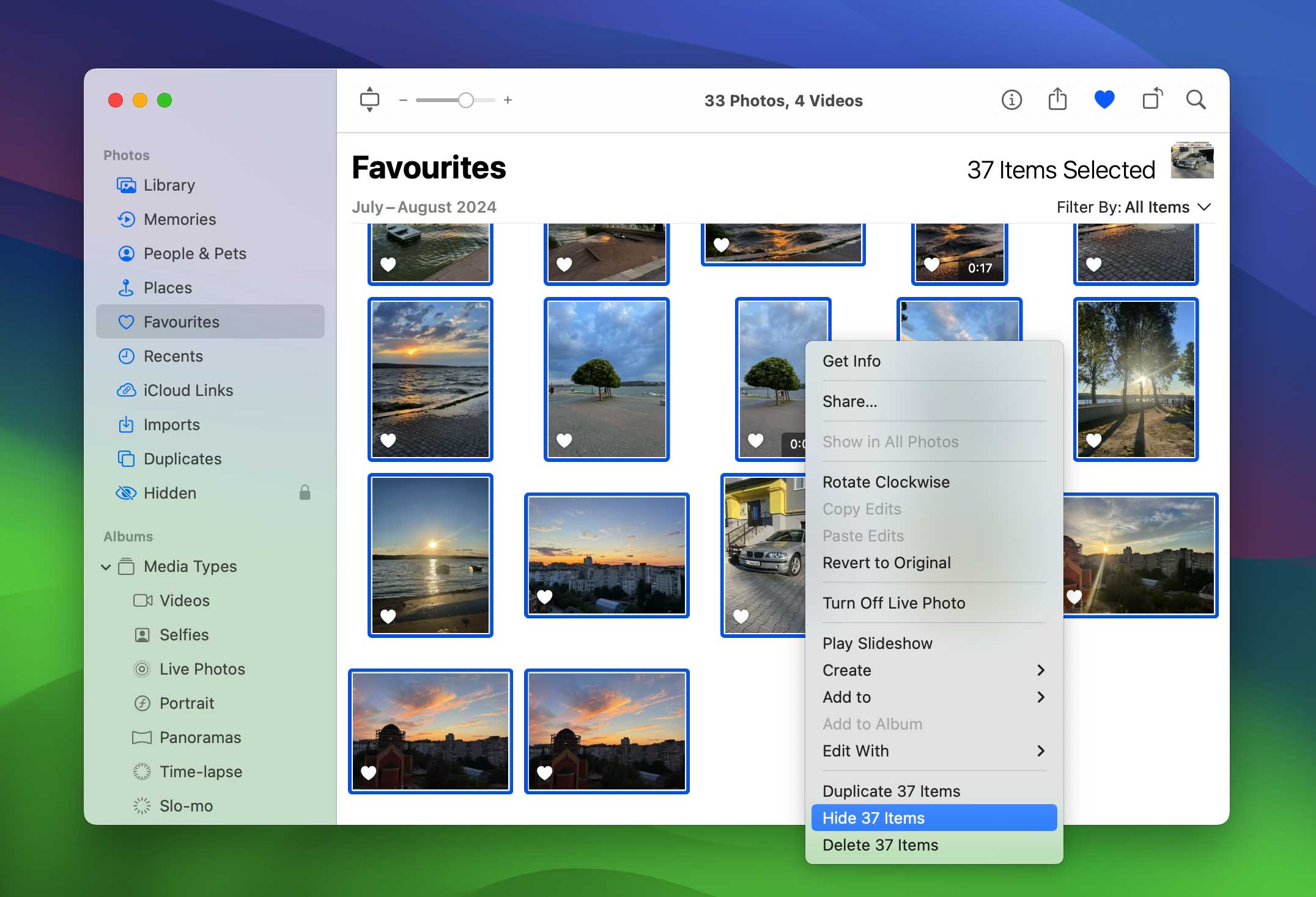 hide favourites photos on macOS