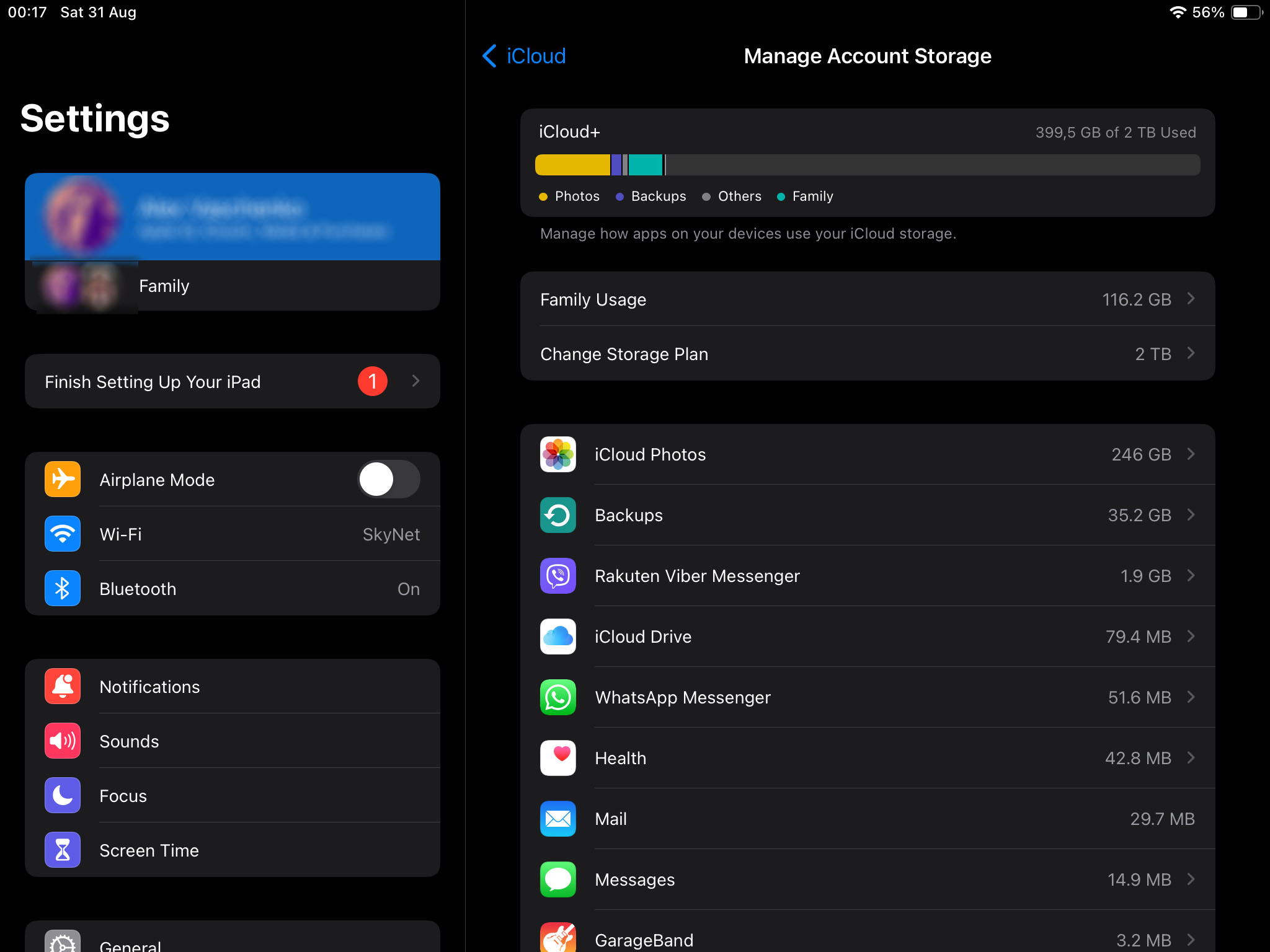 manage account storage icloud