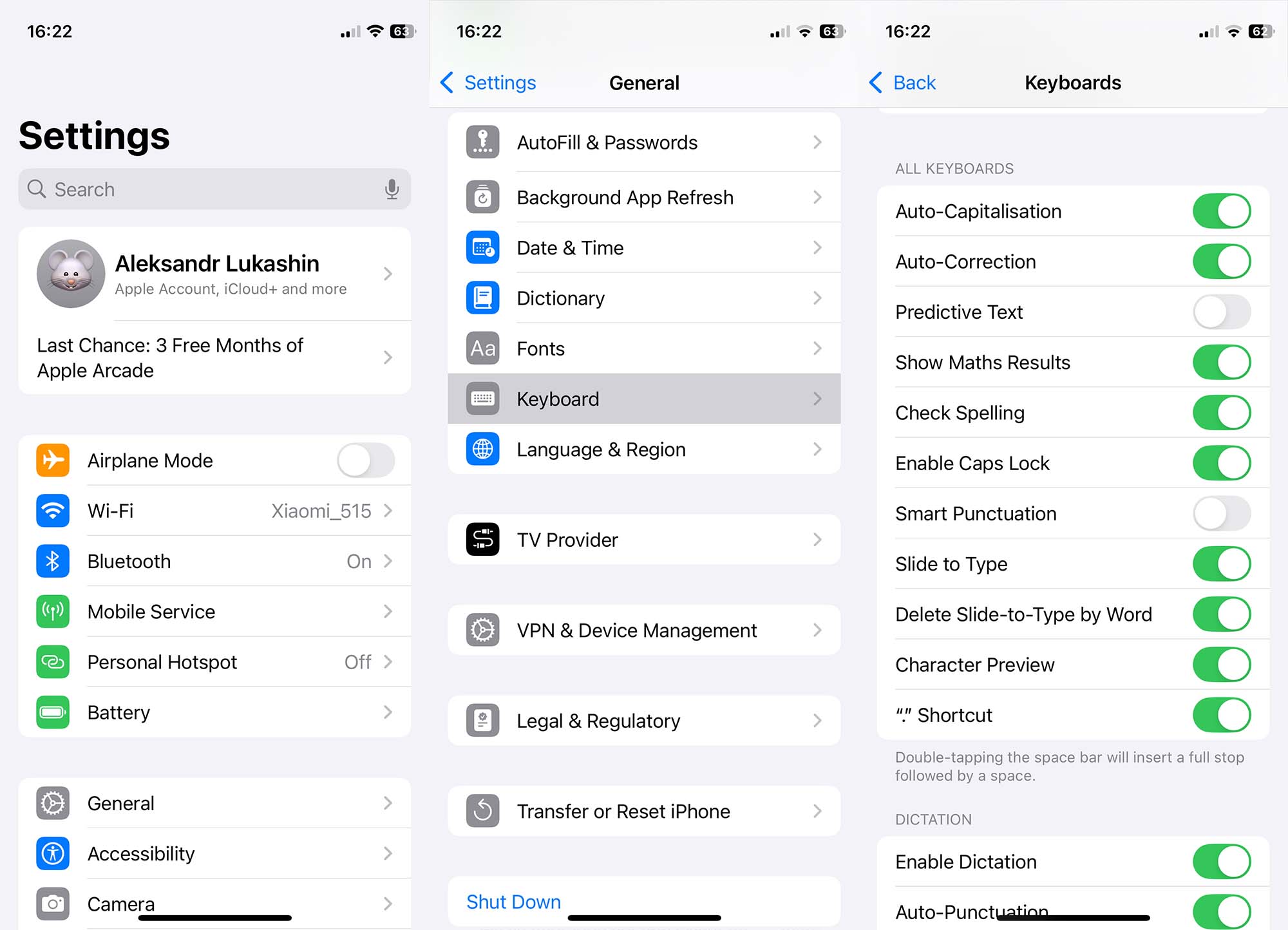 Configure Keyboard Settings