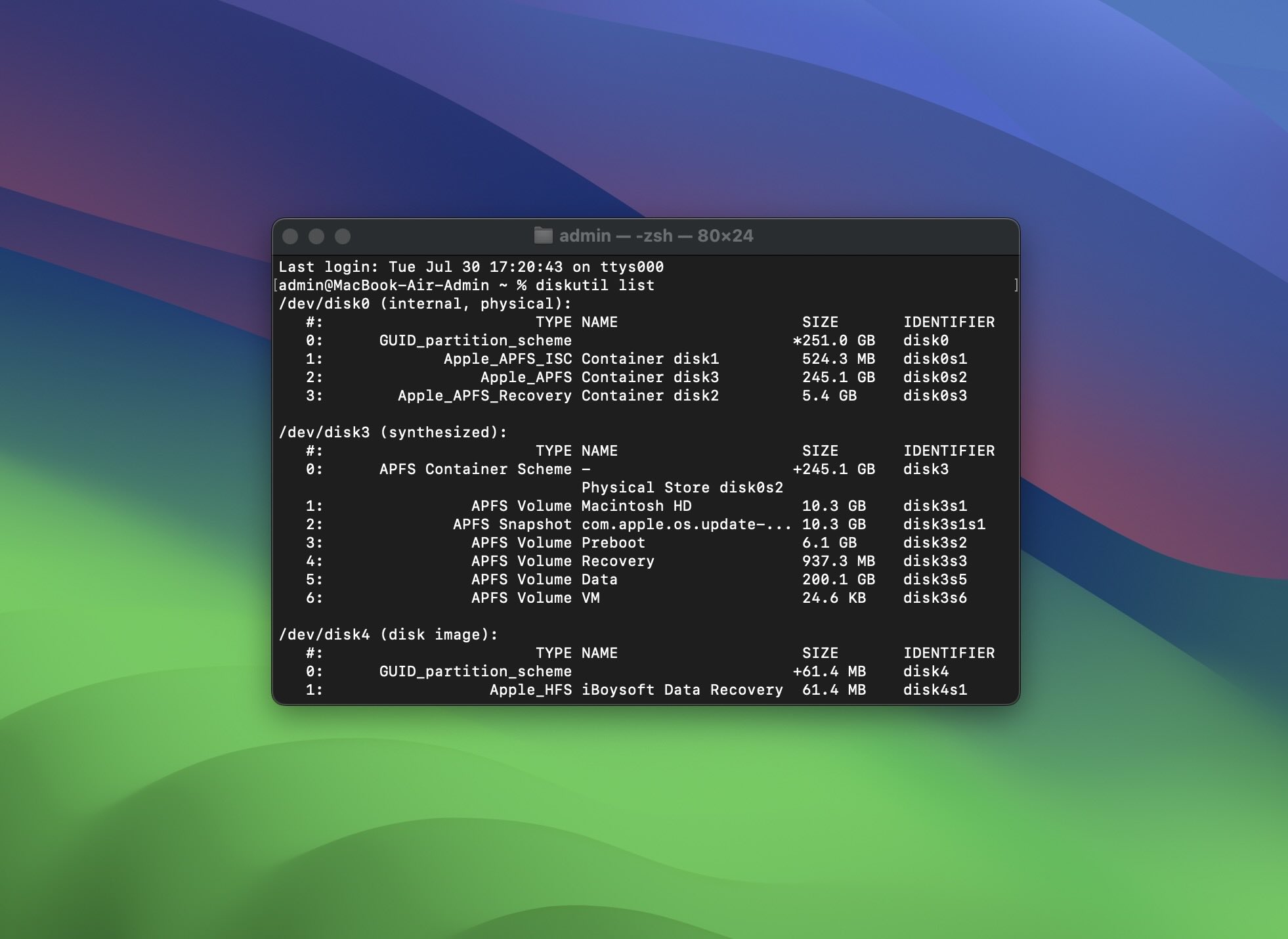 This command displays a list of all connected drives