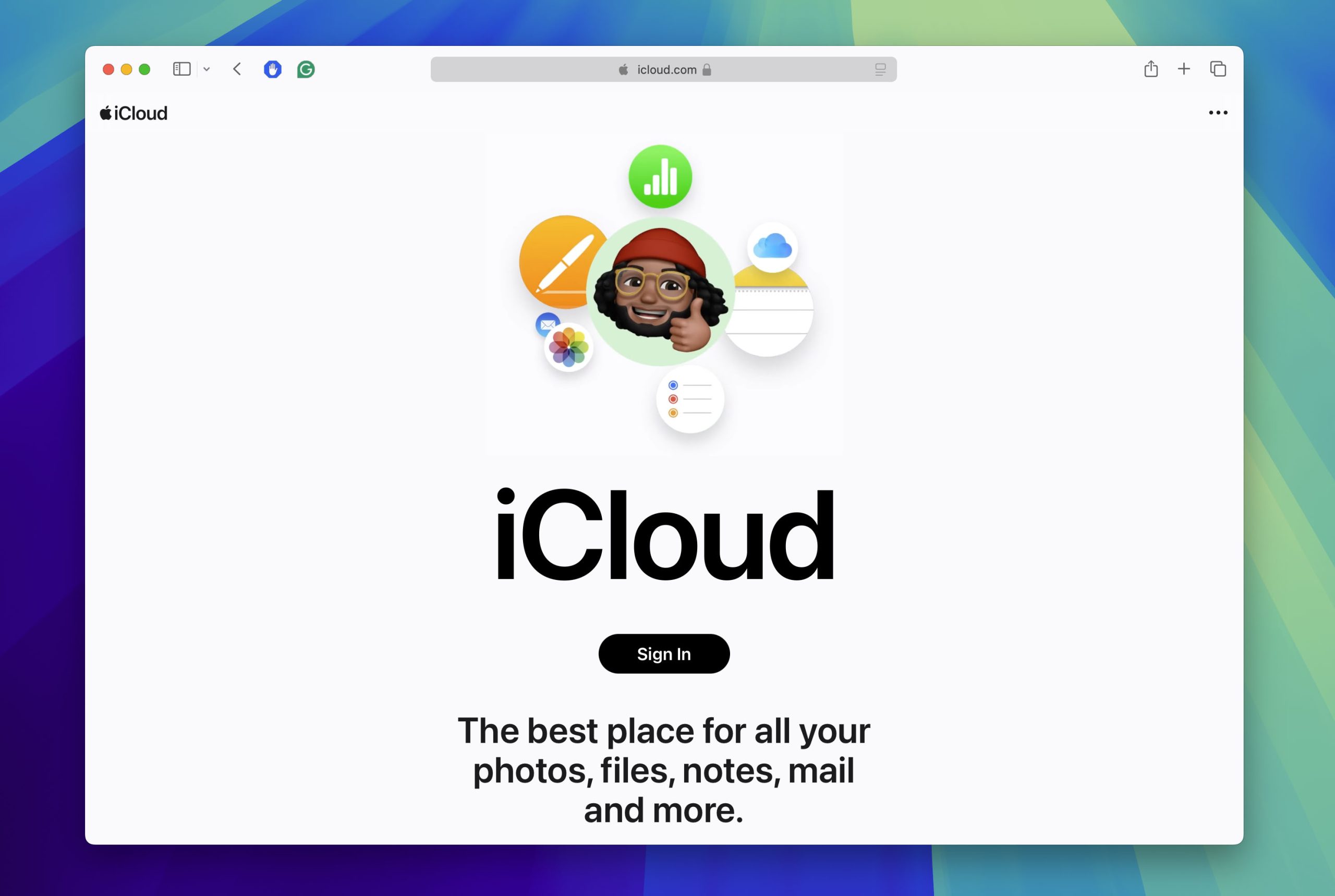 Log in in iCloud account