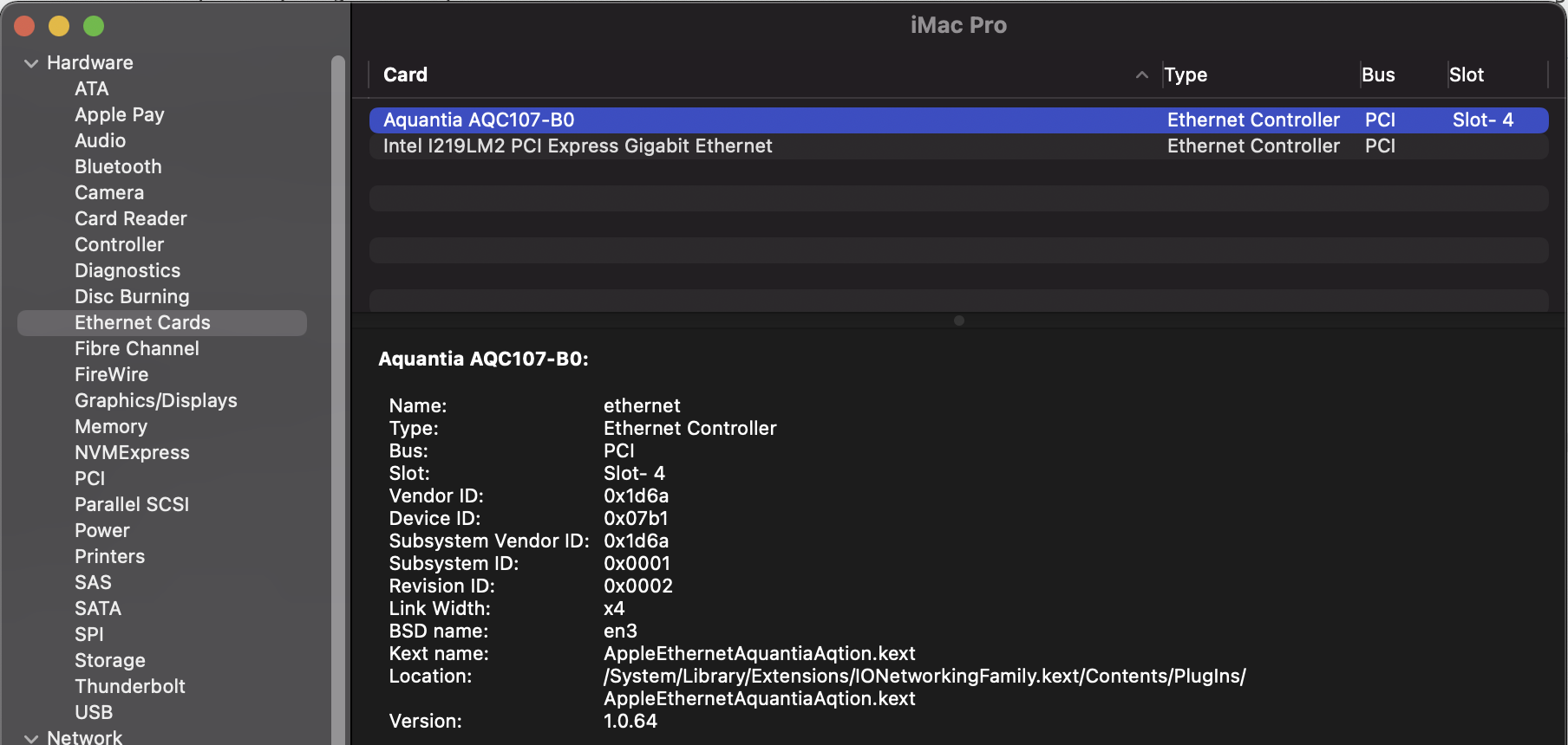 Aquantia 10 Gb Ethernet Support Thread 10 13 2 Upwards Page 15 Lan And Wireless Insanelymac